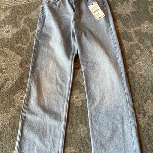 Zara High Rise Straight Leg Full Length Rigid Jeans, Size 2
